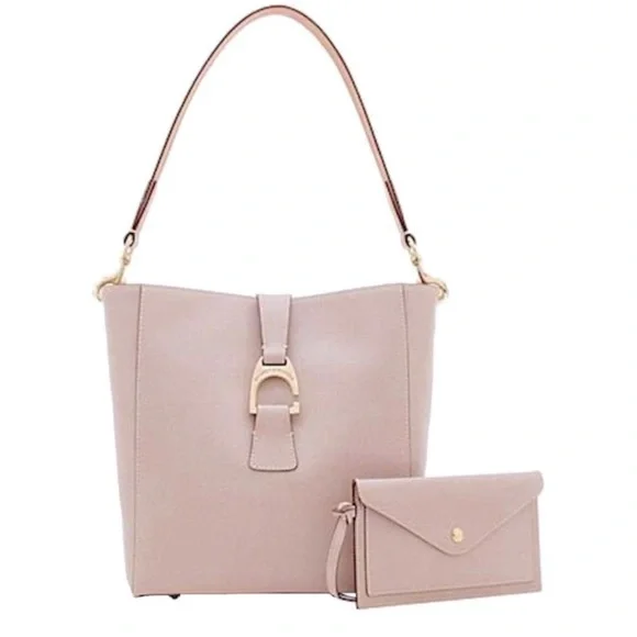 Dooney & Bourke Pink Ashby Bucket and Wallet